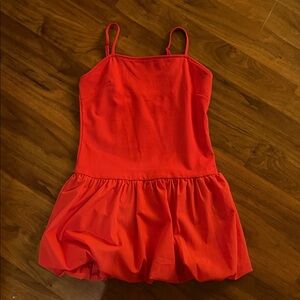 Vibrant Red Spaghetti Straps Dress - Junior: L